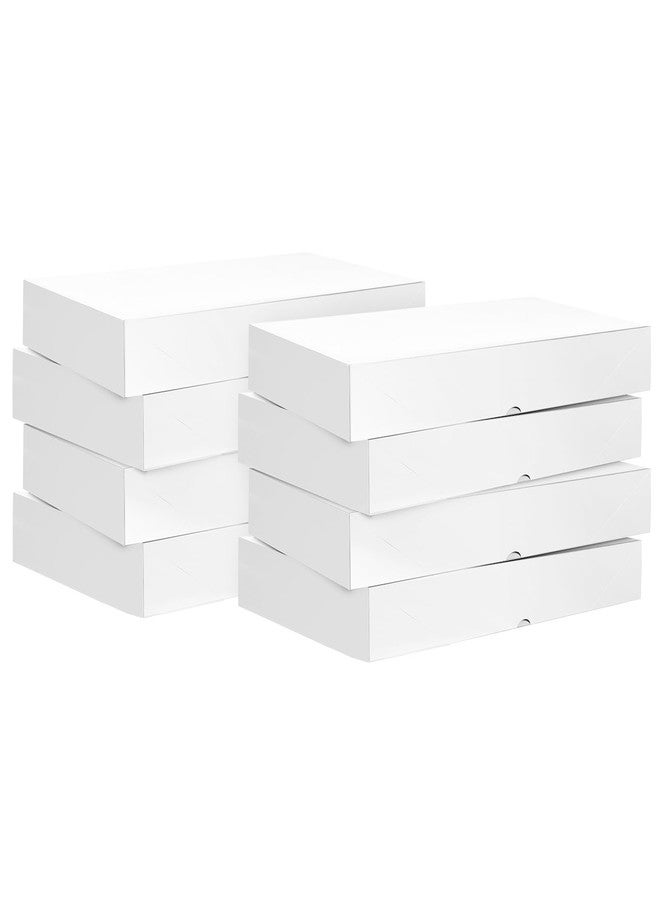 Ocmoiy 8 Pack Extra Large Gift Boxes with Lids, 17 x 11 x 2.4 Inches White Gift Boxes for Presents, Auto Pop-up Clothes Box for Robes Shirts Blankets and Bulky Presents - Image 1